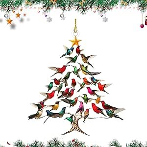 Kolibri Weihnachtsbaumschmuck – Bunte Stapelvogel-Dekoration